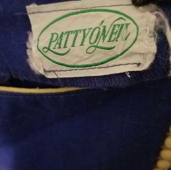 Blue Vintage Dress w/Yellow trim - Picture 2 of 5